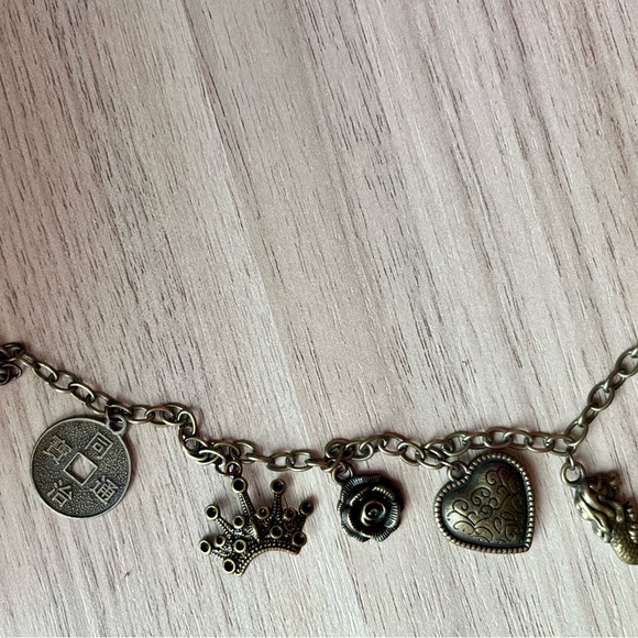 Vintage Brass Charm Necklace - Picture 2 of 3